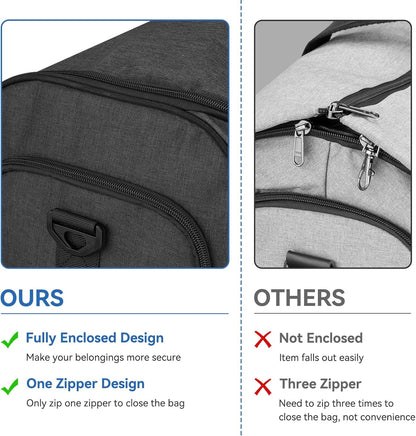 Bukere Garment Bags for Travel, Convertible Carry on Duffel Bag for Men Women, Backpack Straps, Shoe Compartment, 3 in 1 Hanging Dress Suit Bags for Men Women