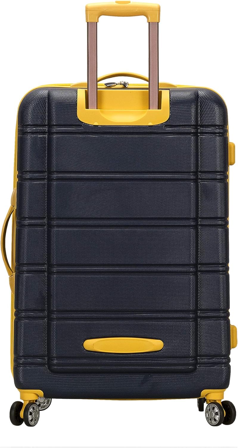 Rockland Unisex Adults Melbourne Hardside Expandable Spinner Wheel Luggage, Navy, 2-Piece Set (20/28)