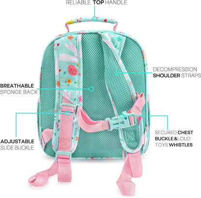 mibasies Toddler Backpack for Girls 2-4: Cute Kids Backpacks for Girls - Preschool Kindergarten Backpack - Rabbit
