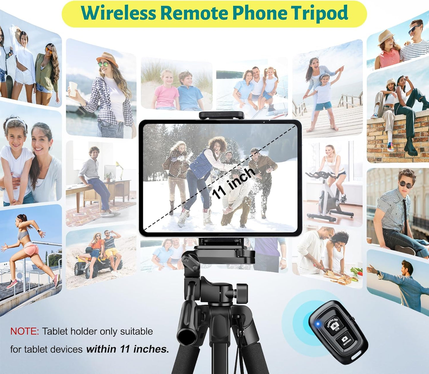 JOILCAN Phone Tripod, 67" Camera Tripod Stand for iPhone iPad, Professional Aluminum Travel Tripods with Wireless Remote and Carry Bag for Cellphone Photo Video Recording Vlog