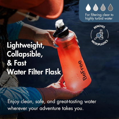 Katadyn BeFree 1.0L Ultralight Collapsible Water Filter Bottle for Hiking, Camping, Backpacking