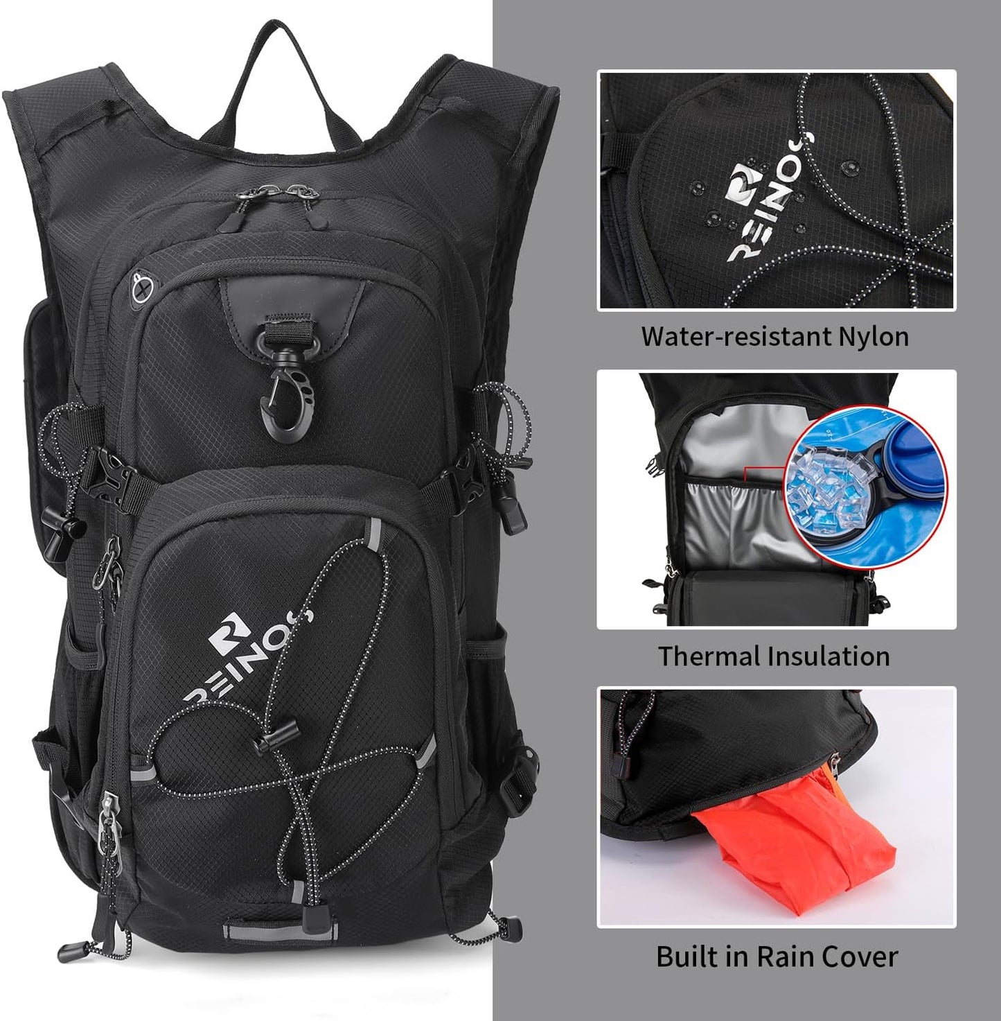Hydration Backpack Pack with 2L Water Bladder 18L Hiking Backpack Women Men Lightweight Hydropack Insulated Daypack for Biking, Running, Festival