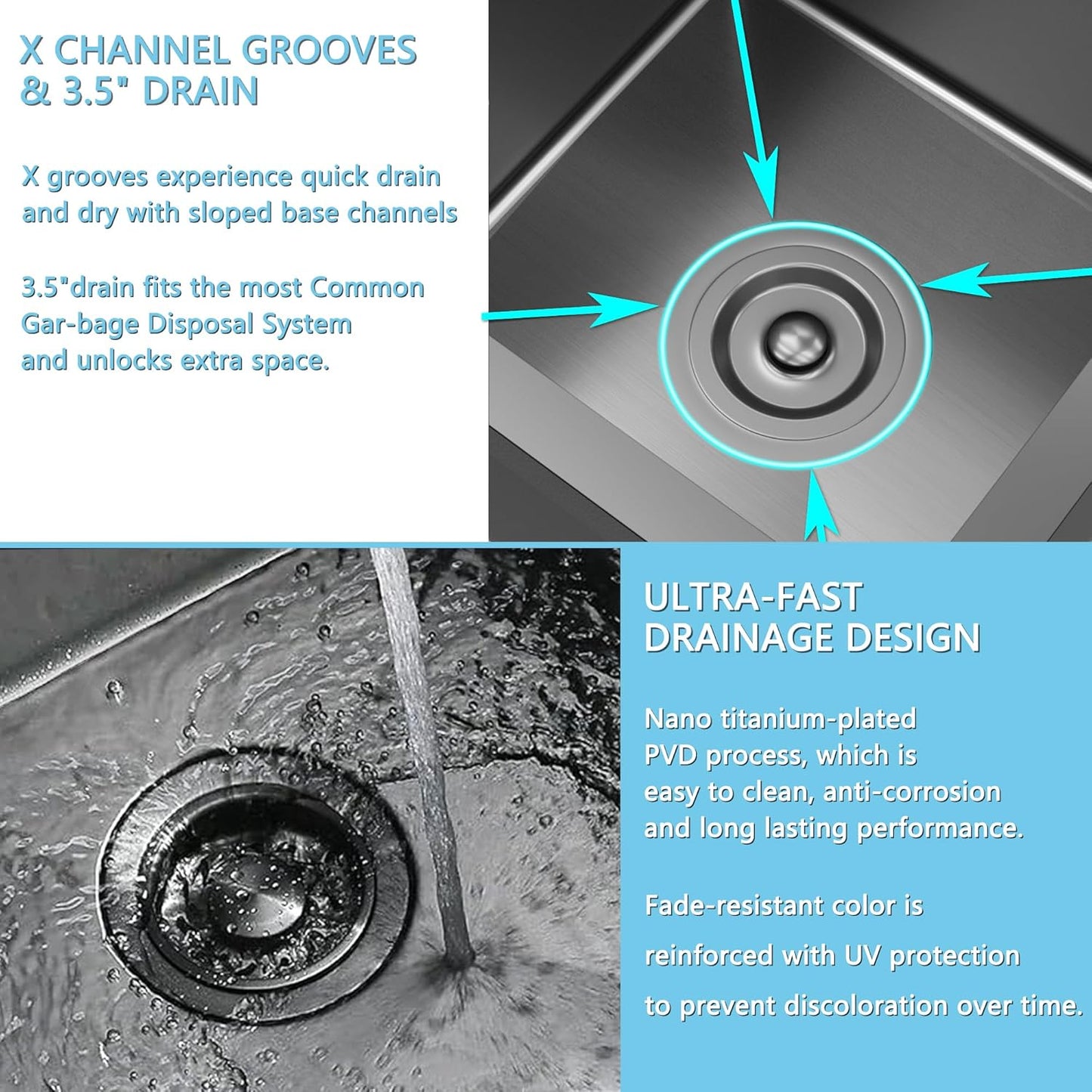 13 x 15 inch Drop in Bar Sink Black, Small Topmount Kitchen Sink Single Bowl 18 Gauge Handmade Wet Bar Sink with Drain