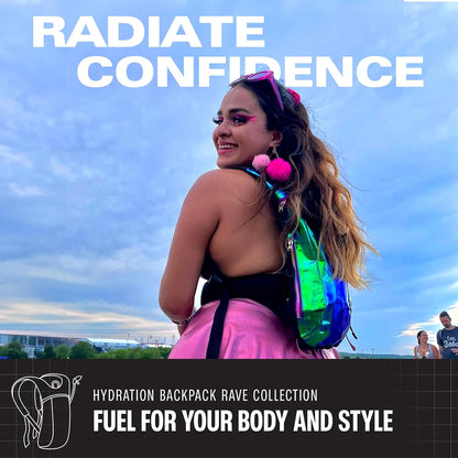 Sojourner Rave Hydration Pack - Hydration Backpack - Hydropack with 2L Bladder - Water Backpack for Festivals, Hiking, Running, Biking and More