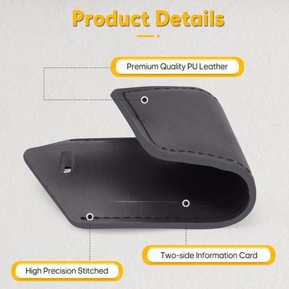 Travelambo Luggage Tags for Suitcases Faux Leather Privacy Protection 2 Pack Bag Tags Travel Accessories Essential, Deep Grey
