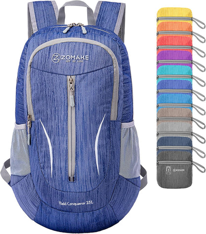ZOMAKE 25L Ultra Lightweight Packable Backpack, Foldable Hiking Backpacks Water Resistant Small Folding Daypack for Travel(Dark Blue)