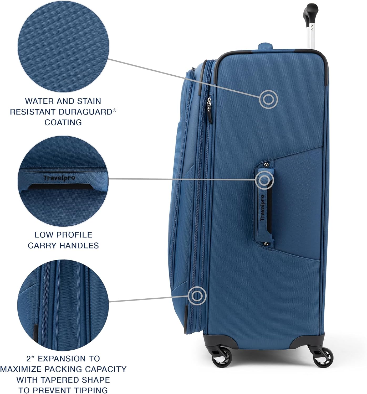 Travelpro Maxlite 5 Softside Expandable Checked Luggage with Spinner Wheels, Lightweight, 29-Inch — Ensign Blue