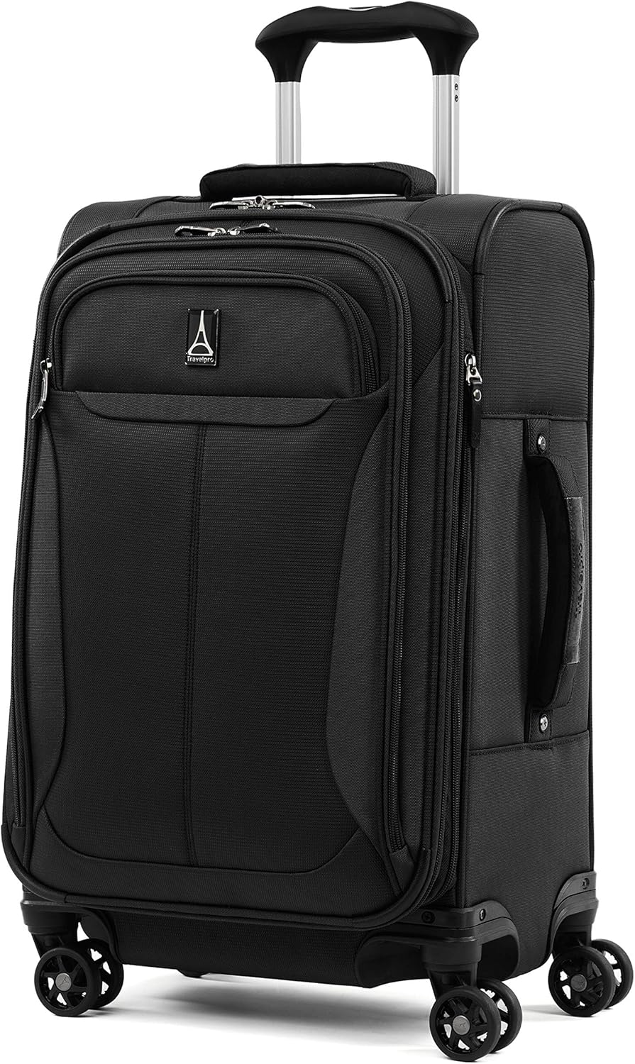 Travelpro Tourlite Softside 3-Piece Set, Expandable Luggage with 4 Spinner Wheels, Lightweight Suitcase, 21" Carry-On, 25" Checked Medium, 29 Check Large, Black