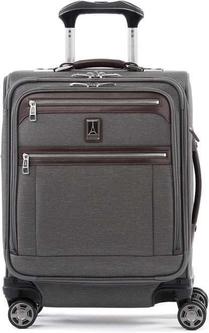 Travelpro Platinum Elite Softside Expandable Carry on Luggage, 8 Wheel Spinner Suitcase, USB Port, Men and Women, International, Vintage Grey, Carry On 19-Inch