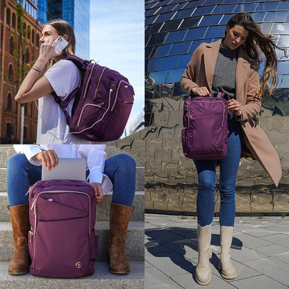 Swissdigital Design Business Laptop Backpack For Women, College Computer Backpack with USB Charging Port, Fits 15.6 Inch Laptop Travel Work Backpack, Purple | KATY ROSE