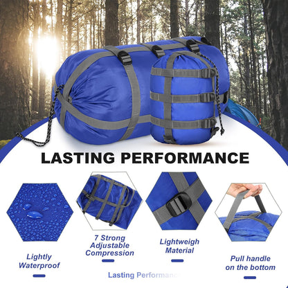 5 Pack Compression Stuff Sack 5 Assorted Size Sleeping Bag Stuff Sack Ultralight Sleeping Bag Cover Space Saving Gear for Travel Outdoor Camping Hiking Backpacking
