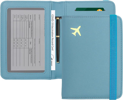 ZOPPEN Passport Holder Wallet, Passport Cover Travel Wallet Women Travel Essentials Accessories Document Organizer Travel Must Haves Rfid Blocking Cover Case for Women and Men, Blue