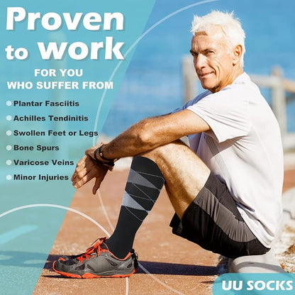 Medical Compression Socks for Women and Men 3 Pairs 20-30 mmHg Knee High - Image 3