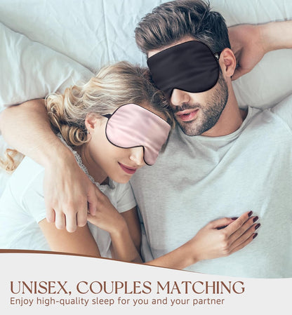 HiRui Silk Sleep Mask, 100% Natural Mulberry Silk of Double-Sided & Inner-Filling, Ultra-Smooth Soft, Adjustable Strap, Blocks Light for Night Sleeping, Travel, Office Naps (Khaki)