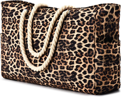 Becokan Beach Bags for Women Large Waterproof Beach Tote Bag Zipper Beach Bags Waterproof Sandproof Swim Pool Bag Large Tote