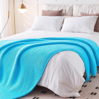 L'AGRATY Knitted Weighted Blanket - 60"x80" 15lbs Cooling Chunky Knit Heavy Blanket for Adults Braided Crochet Throw Thick Cable Yarn Knit Decorative No Beads Evenly Weighted Machine Washable