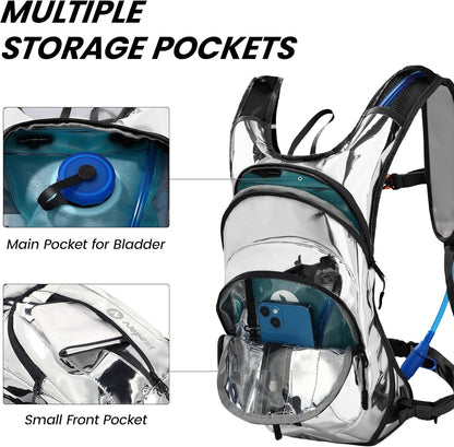 Nepest Hydration Pack Backpack for Women & Men, Lightweight Water Backpack with 2L Water Bladder for Hiking Cycling Running Biking