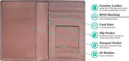 Personalized Monogrammed Blush Leather RFID Passport Wallet