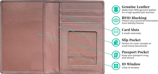 Personalized Monogrammed Blush Leather RFID Passport Wallet