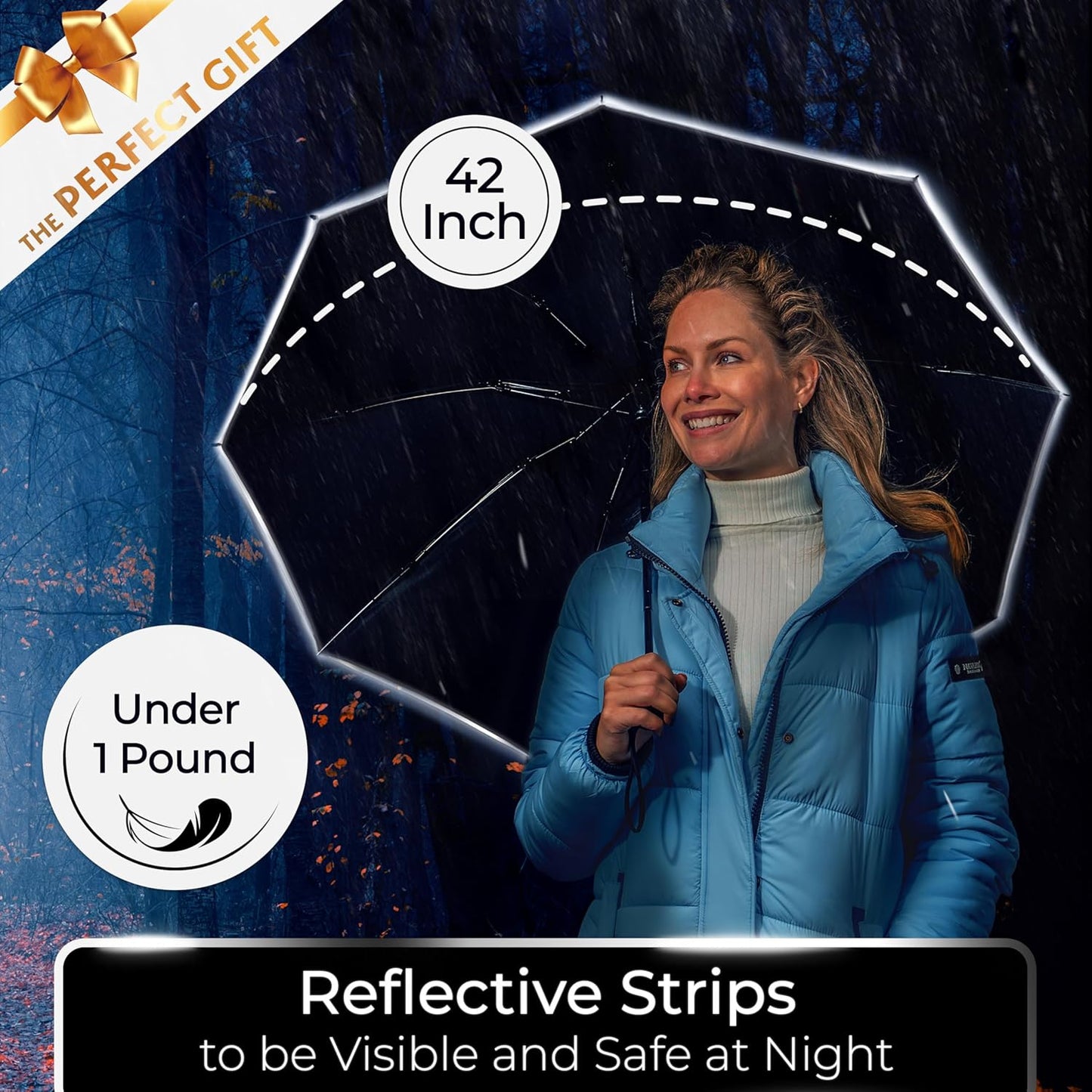 TUMELLA Strongest Windproof Travel Umbrella (Compact, Superior & Beautiful), Small Strong but Light Portable and Automatic Folding Rain Umbrella, Durable Premium Grip, Fits Car & Backpack