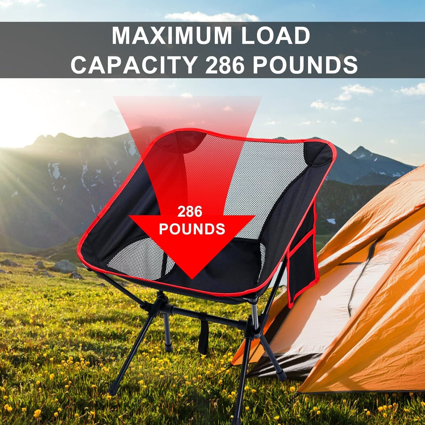 Camping Chairs Portable, Foldable Chair Lightweight, Backpacking Chair for Adults, Folding Chairs for Outside Camp (Medium-2)