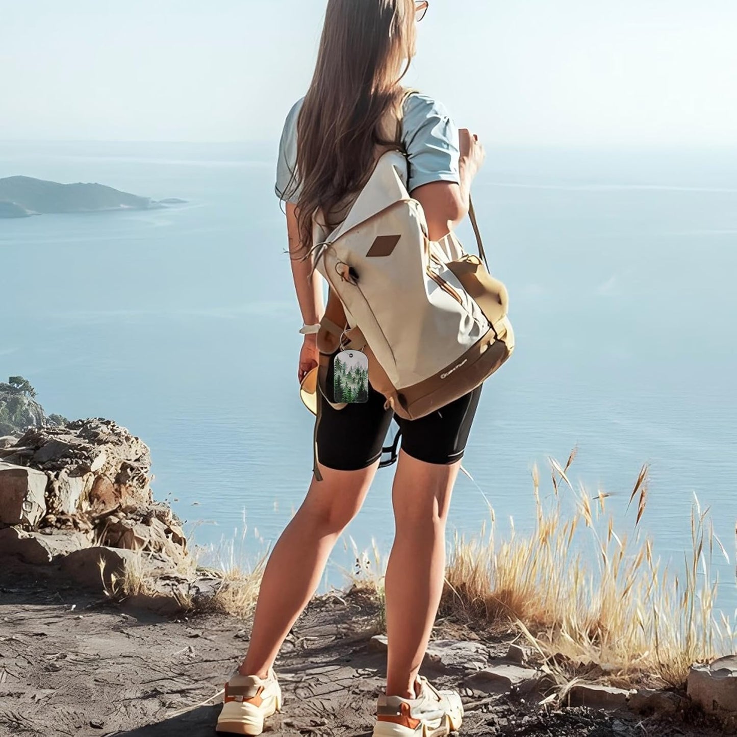 Foggy Forest Luggage Tag for Suitcase Set of 2 PU Leather Cute Luggage Tags with Stainless Metal Loop ID Label Privacy Flap Suitcase Tags for Women and Men Travel