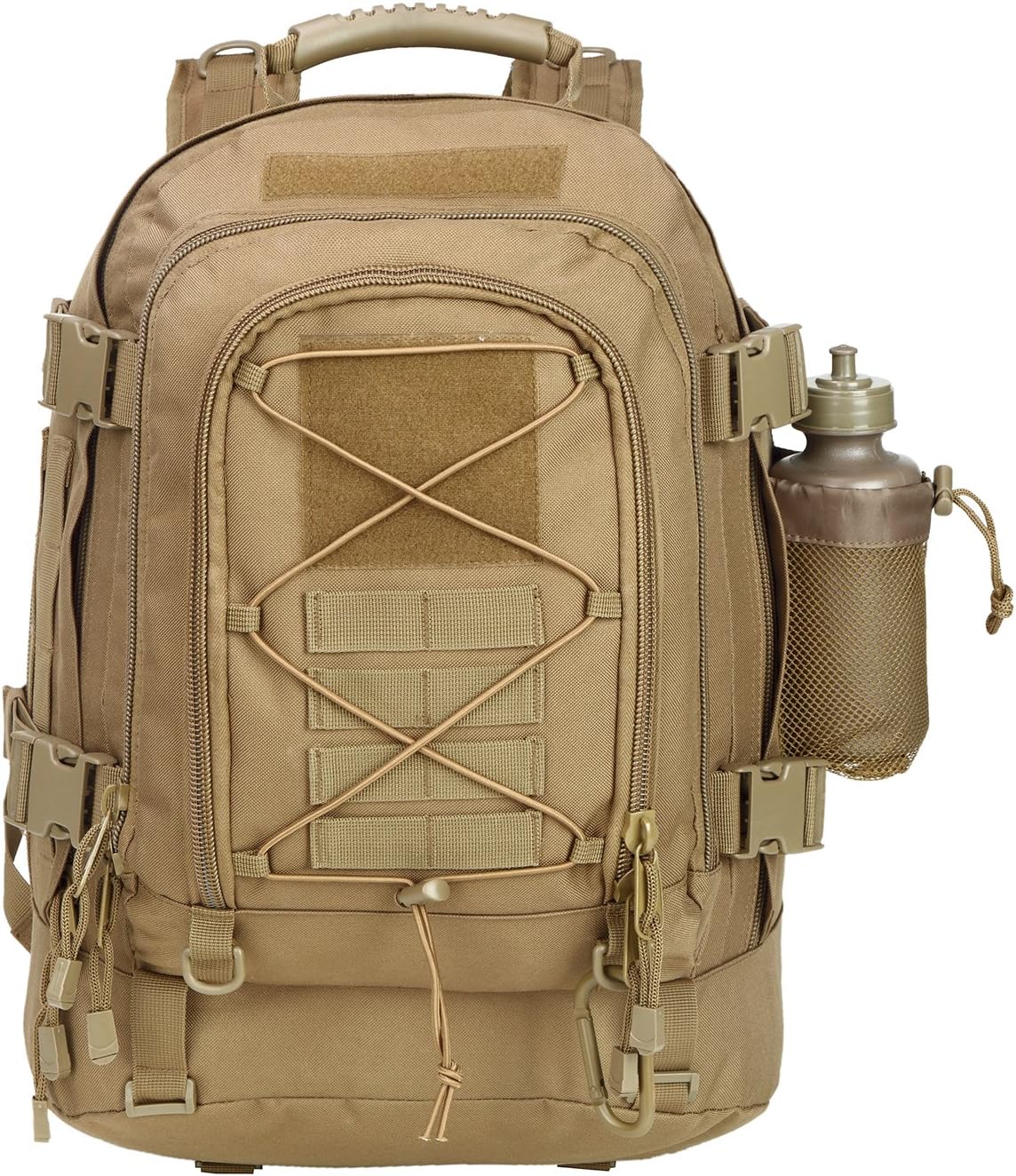 Large Tactical Backpack for Men Military Backpack with DIY System for Travel, Work,Camping,Hunting,Hiking,Sports (TAN)