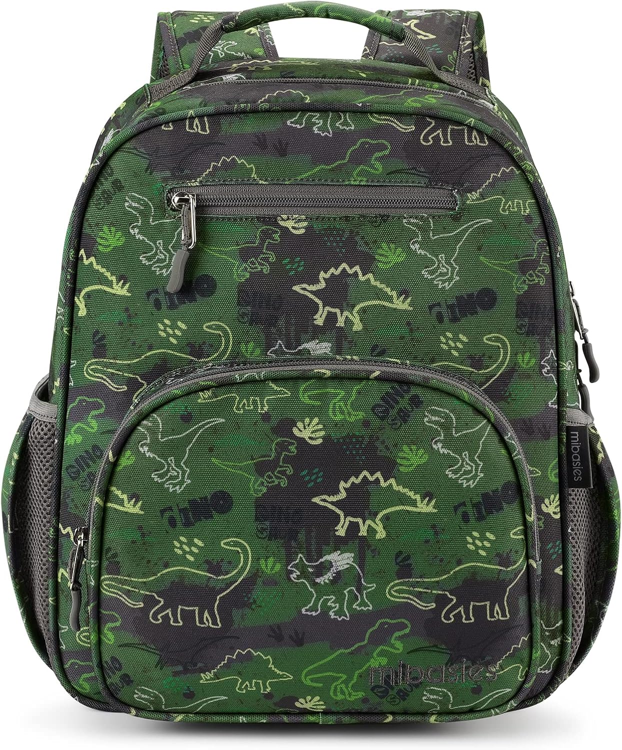 mibasies Boys Backpack 5-8: Lightweight Kids Backpacks Boys - Boy Bookbag for Elementary School - Green Dinosaur