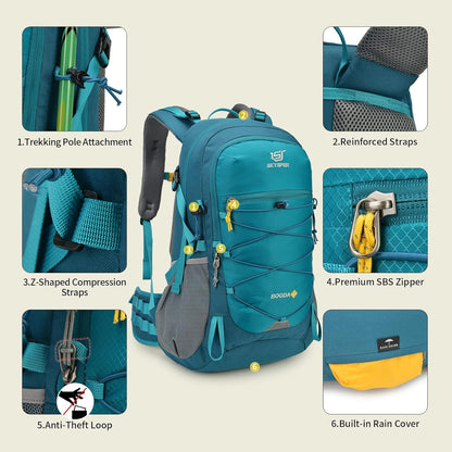 SKYSPER Hiking Backpack for Men Women, 35L Travel Backpack Waterproof Camping Backpack Outdoor Lightweight Daypack