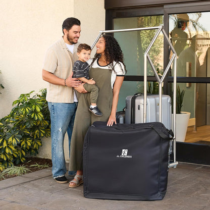 J.L. Childress Universal Stroller Travel Bag for Airplane - Fits Most Baby Strollers, Flying Essentials, Airport Accessories for Gate or Luggage Check, ID Card, AirTag Compatible - Small, Padded