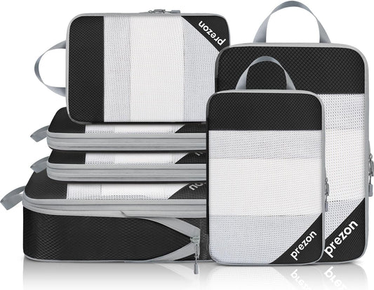 8 Set/6 Set/4 Set Compression Packing Cubes for Travel, Lightweight Vacation Travel Essentials, Travel Accessories for Suitcase Organizer Bags Set, Durable Luggage Organizer