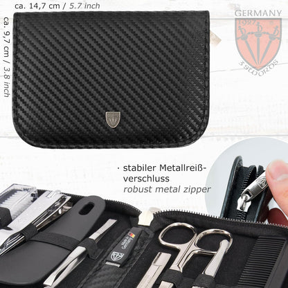 3 Swords Germany - brand quality 10 piece manicure pedicure grooming kit set fashion leather case in gift box, travel setMade by 3 Swords
