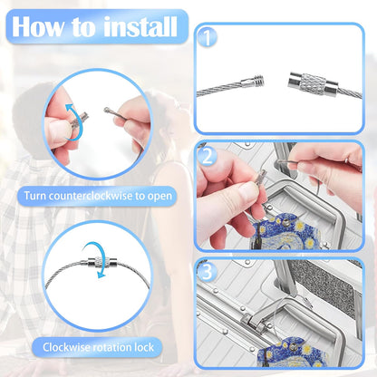 Set of 2 Starry Night Luggage Tags for Suitcases, Leather Suitcase Tag Name Identifiers Labels for Travel Bag Baggage Backpack