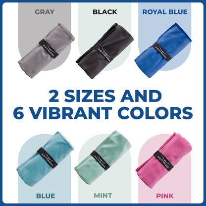 AqtivAqua Quick Dry Towel - Lightweight Microfiber Travel Towel w/Bag - Fast Drying Towel Set for Camping, Beach, Pool, Gym, Backpacking, Sports, Yoga & Swim Use, Hiking (Royal Blue, L:30"x60")