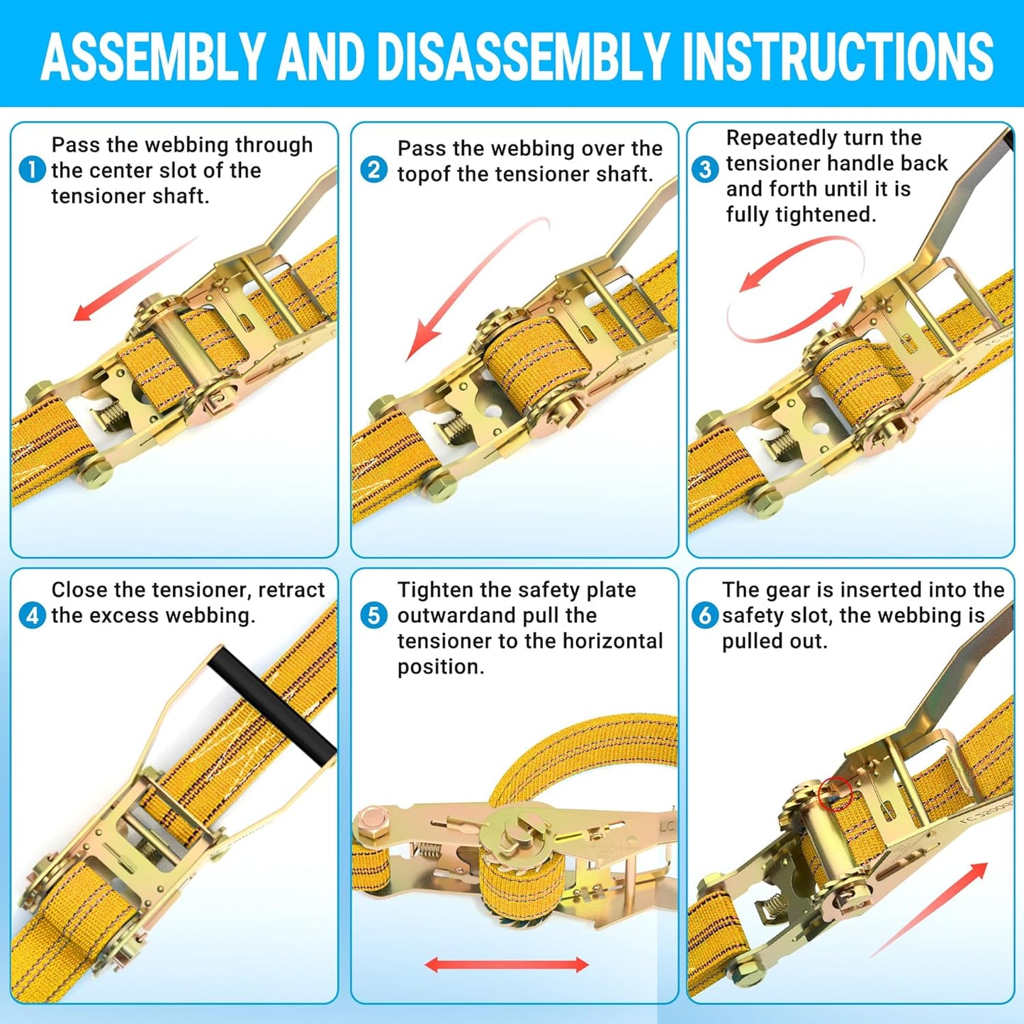 4Pack Heavy Duty Ratchet Straps, 2” 32Ft Ratchet Tie Down Strap, Tie Down Ratcheting with Double J Hook, 4000 LB Break Strength Cargo Straps Ratcheting for Moving Cargo, Lawn Equipment and Motorcycles