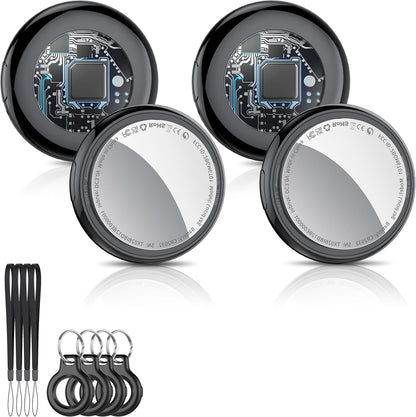 2025 New [Apple MFi Certified] (iOS Only) Air Tracker Tags-4 Pack, Bluetooth Tracker for Apple Find My, Replaceable Battery, Key Finder and Item Locator Smart Tag for Keys, Bags, Luggage, Pets, Wallet