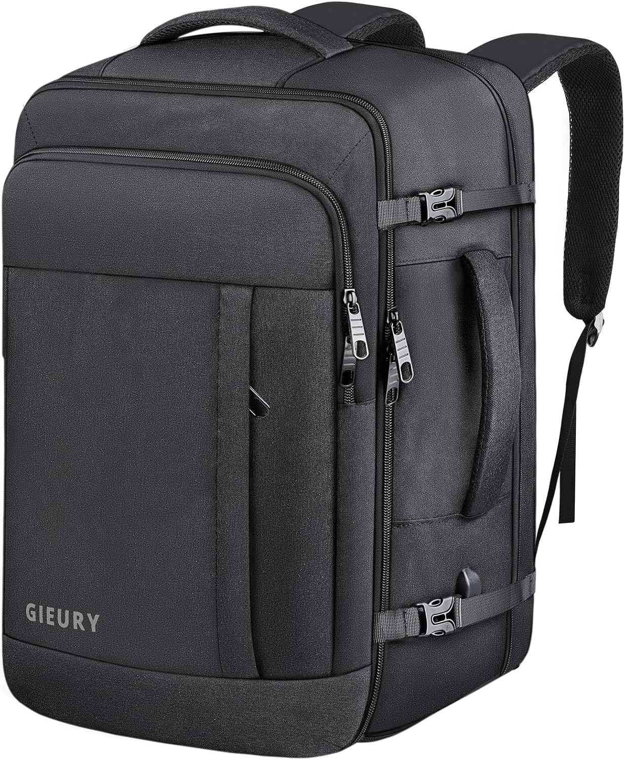Carry On Backpack, 50L Travel Backpack, Luggage Backpack TSA Flight Approved Laptop Backpack for Men & Women, Large Expandable 40L Daypack Lightweight Business Weekender Bag, Black