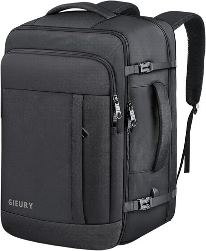 Carry On Backpack, 50L Travel Backpack, Luggage Backpack TSA Flight Approved Laptop Backpack for Men & Women, Large Expandable 40L Daypack Lightweight Business Weekender Bag, Black