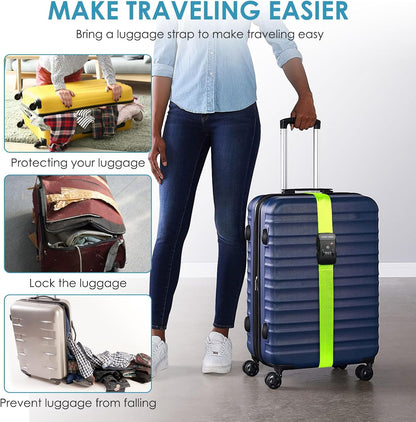 Travel Inspira Luggage Straps for Suitcases with TSA Lock, Protect Your Luggage Anti-Burst, High Visibility Color, Easy to Identify Luggage Adjustable Heavy Duty Belt for 20-32 Inch Suitcases