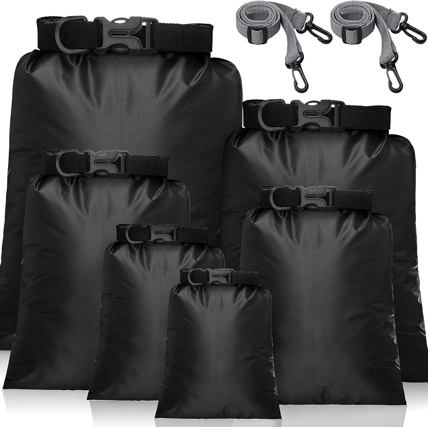 Shappy Waterproof Dry Bag Set 6 Sizes Lightweight Sacks and Long Adjustable Shoulder Strap Outdoor Water Proof Keep Gear Dry Bag Stuff Sacks for Backpacking, Boating, Hiking, Camping