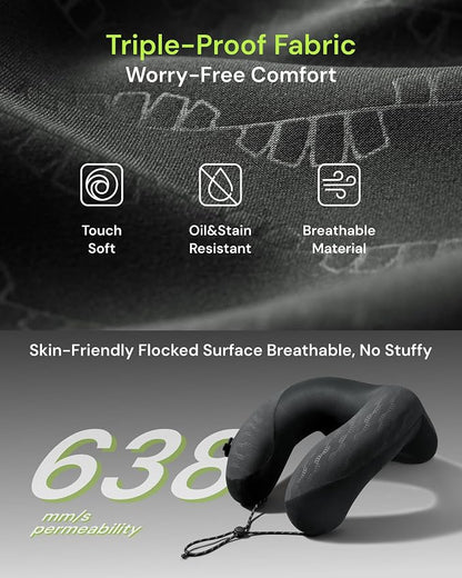 BENEUNDER Travel Neck Pillow for Airplane, Inflatable Compact 360°Head Support - Image 4