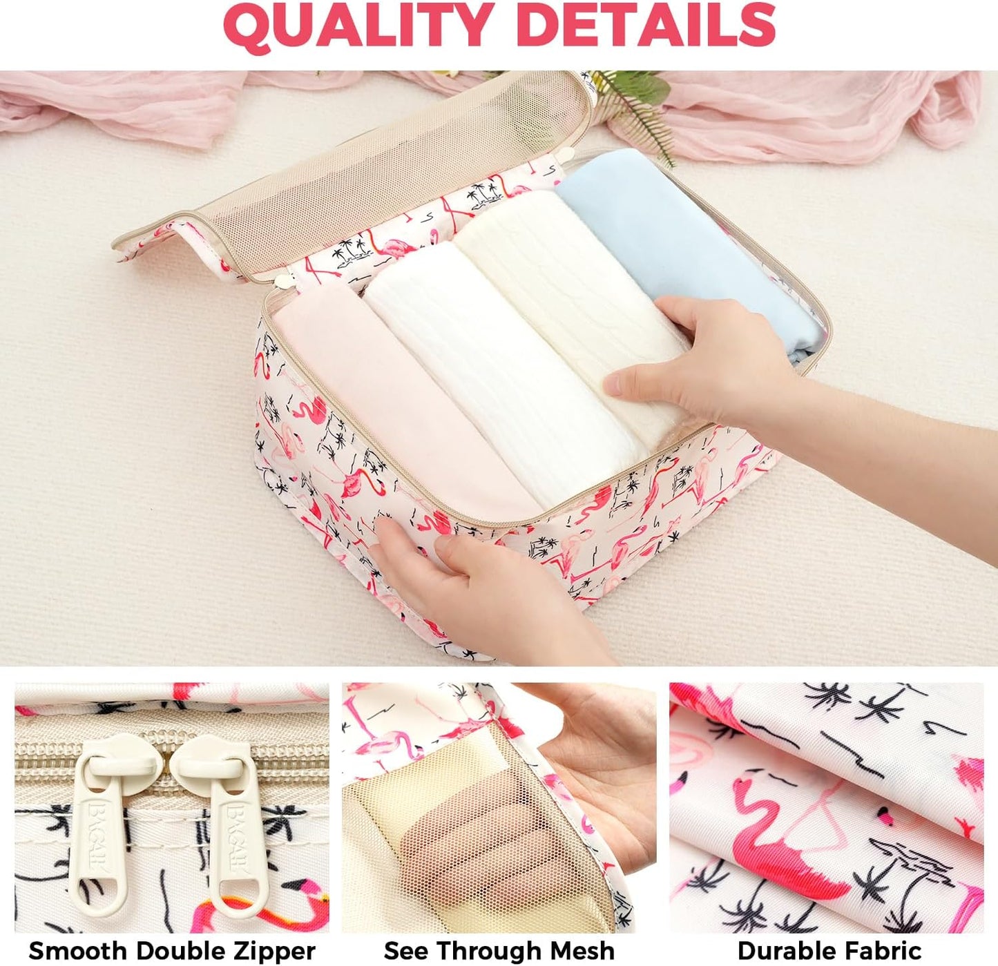 BAGAIL 9 Set Packing Cubes Luggage Packing Organizers for Travel Accessories