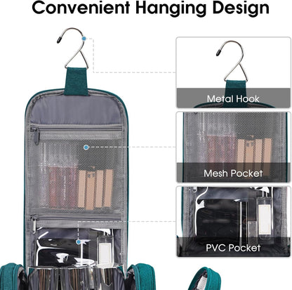 Narwey Hanging Toiletry Bag for Women Travel Makeup Bag Organizer Toiletries Bag for Cosmetics Essentials Accessories