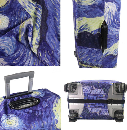 MosaiRudo Thicker Luggage Cover Elastic Suitcase Cover Protector Fits 18-32 Inch Suitcase Travel Accessories (Starry Sky, L)