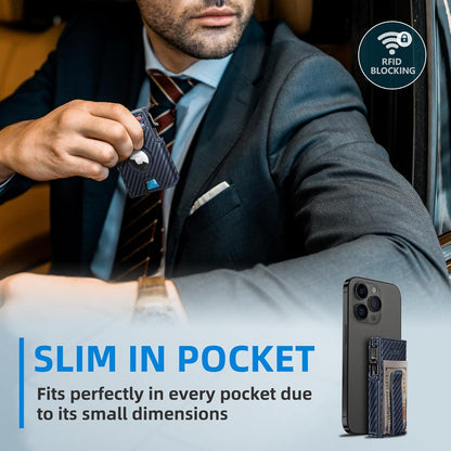 Airtag Wallet for Men,with Money Clip 10 Cards Metal Case Smart Slim Pop Up Credit Card Holder Flip with Magnetic Closure RFID Blocking wallet with Gift Box