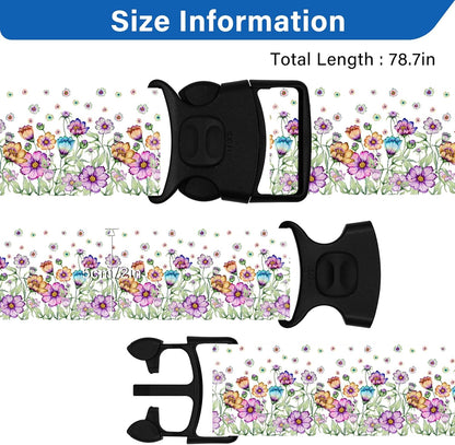 Luggage Straps for Suitcases, Travel Adjustable Belt with Quick Release Buckle, Heavy Duty Nylon Bag Packing Strap, Unique Bright Identifiers Business Travel Accessories (2 Pack) - Colorful Daisy