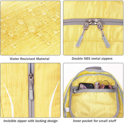 ZOMAKE 25L Ultra Lightweight Packable Backpack, Foldable Hiking Backpacks Water Resistant Small Folding Daypack for Travel(Yellow)