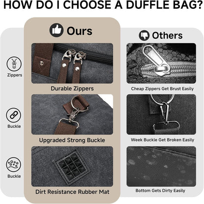 Canvas Expandable Duffle Bag for Men Traveling, Luggage Travel Bag Weekender Overnight Bag,Mens Gym Carry on Duffel Bags