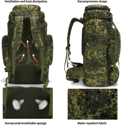 Hiking Backpack for Men 70L/100L Camping Backpack Military Rucksack Molle 3 Days Assault Pack for Climbing