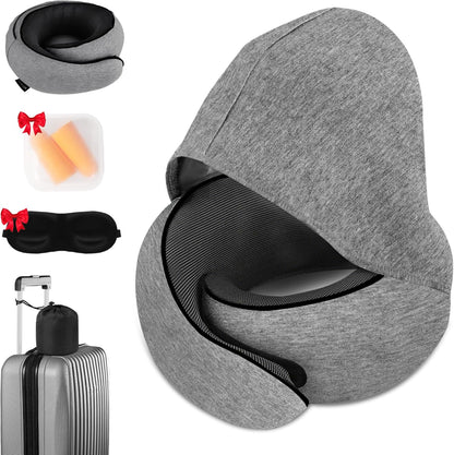 Airplane Travel Pillow, Memory Foam Travel Pillow, Suitable for Sleeping on Planes, in Offices and in Cars, a Must-Have for Long Flights, and a Necessity for Road Trips.